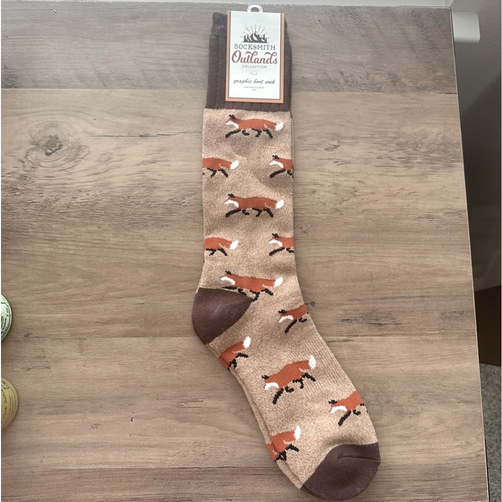 Socksmith Men’s Fox Motif Boot Socks (new)